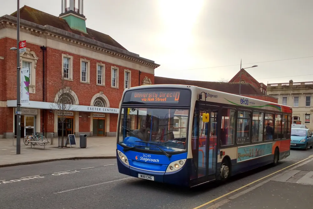 Bus outside Exeter Central Station
